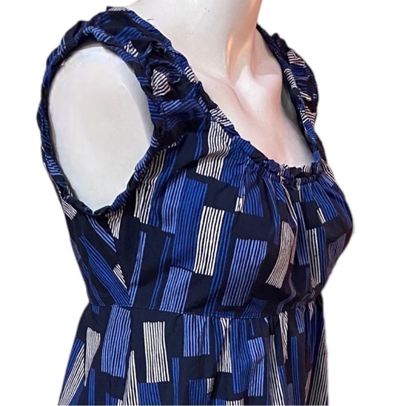 Calvin Klein Geometric A-line Dress Black Blue Mini Size 2 - Picture 2 of 7